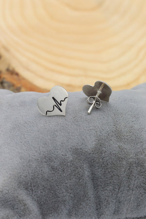 Heartbeat Model Sterling Silver Earrings (NG201020242)