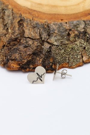 Heartbeat Model Sterling Silver Earrings (NG201020242)