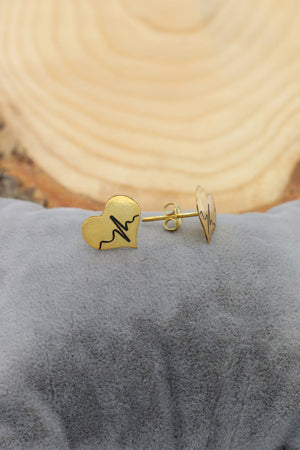Heartbeat Model Sterling Silver Earrings (NG201020242)