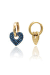 Gold Plated Heart Model Silver Earrings With Topaz (NG201019361)