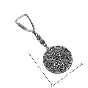 Handmade Filigree Sterling Silver Keychain (NG201017283)