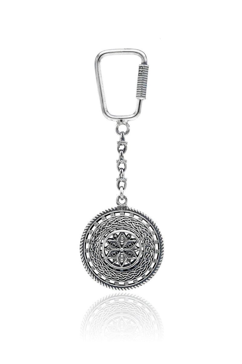 Handmade Filigree Sterling Silver Keychain (NG201020739)