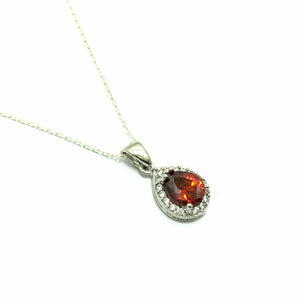 Drop Model Authentic Silver Necklace With Zircon (NG201013047)