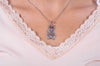 Cat Model Handmade Filigree Silver Necklace With Ruby (NG201013425)