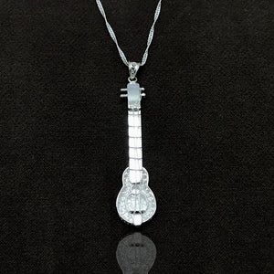 Guitar Model Filigree Sterling Silver Necklace (NG201014365)