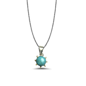 Round Model Authentic Silver Necklace With Turquoise (NG201015659)