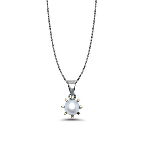 Round Model Authentic Silver Necklace With Pearl (NG201015660)