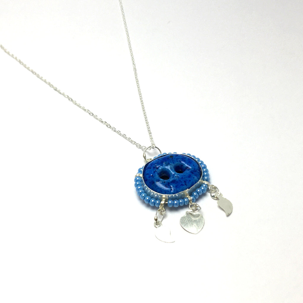 Syrian Evil Eye Model Silver Necklace With Turquoise (NG201016009)