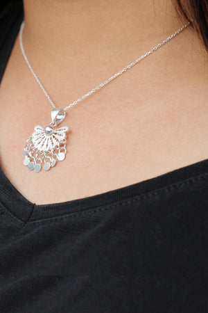 Fancy Handmade Filigree Sterling Silver Necklace (NG201017524)