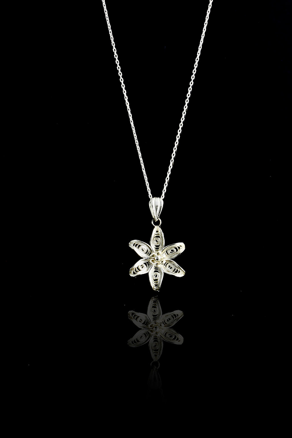 Starfish Model Filigree Sterling Silver Necklace (NG201017525)