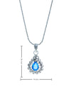 Drop Model Authentic Filigree Silver Necklace With Aquamarine (NG201017531)