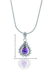 Drop Model Authentic Filigree Silver Necklace With Amethyst (NG201017532)