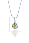 Drop Model Authentic Filigree Silver Necklace With Citrine (NG201017534)