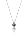 Sphere Model Silver Necklace With Black Zircon (NG201017824)