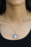 Lily Model Authentic Filigree Silver Necklace With Moonstone (NG201018269)