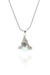Lily Model Authentic Filigree Silver Necklace With Quartz (NG201019393)