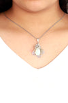 Lily Model Authentic Filigree Silver Necklace With Quartz (NG201019393)