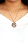 Floral Model Authentic Filigree Silver Necklace (NG201019409)