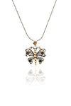 Butterfly Model Fringed Filigree Silver Necklace (NG201019410)