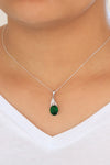 Authentic Handmade Silver Necklace With Emerald (NG201019517)