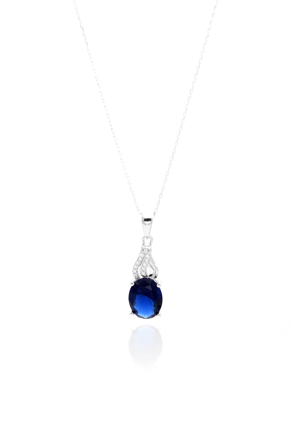 Authentic Handmade Silver Necklace With Sapphire (NG201019522)