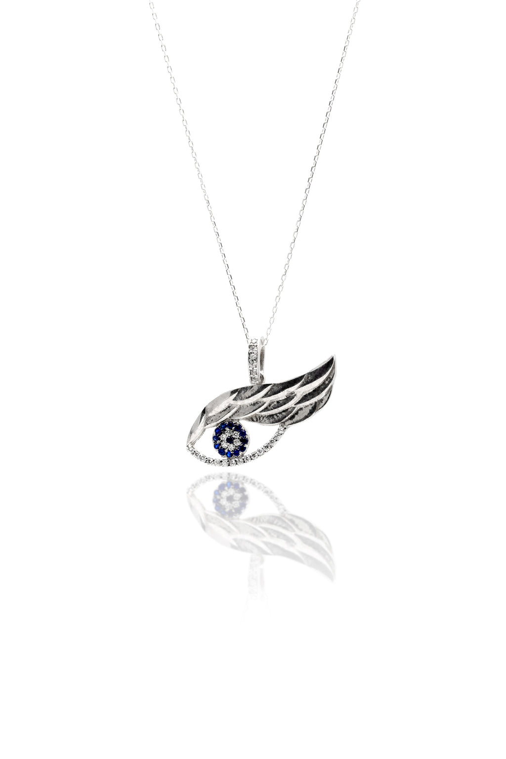 Eye Model Sterling Silver Necklace With Zircon (NG201019535)