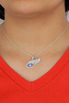 Eye Model Sterling Silver Necklace With Zircon (NG201019535)