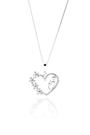 Mother and Baby Model Sterling Silver Necklace With Zircon (NG201019537)