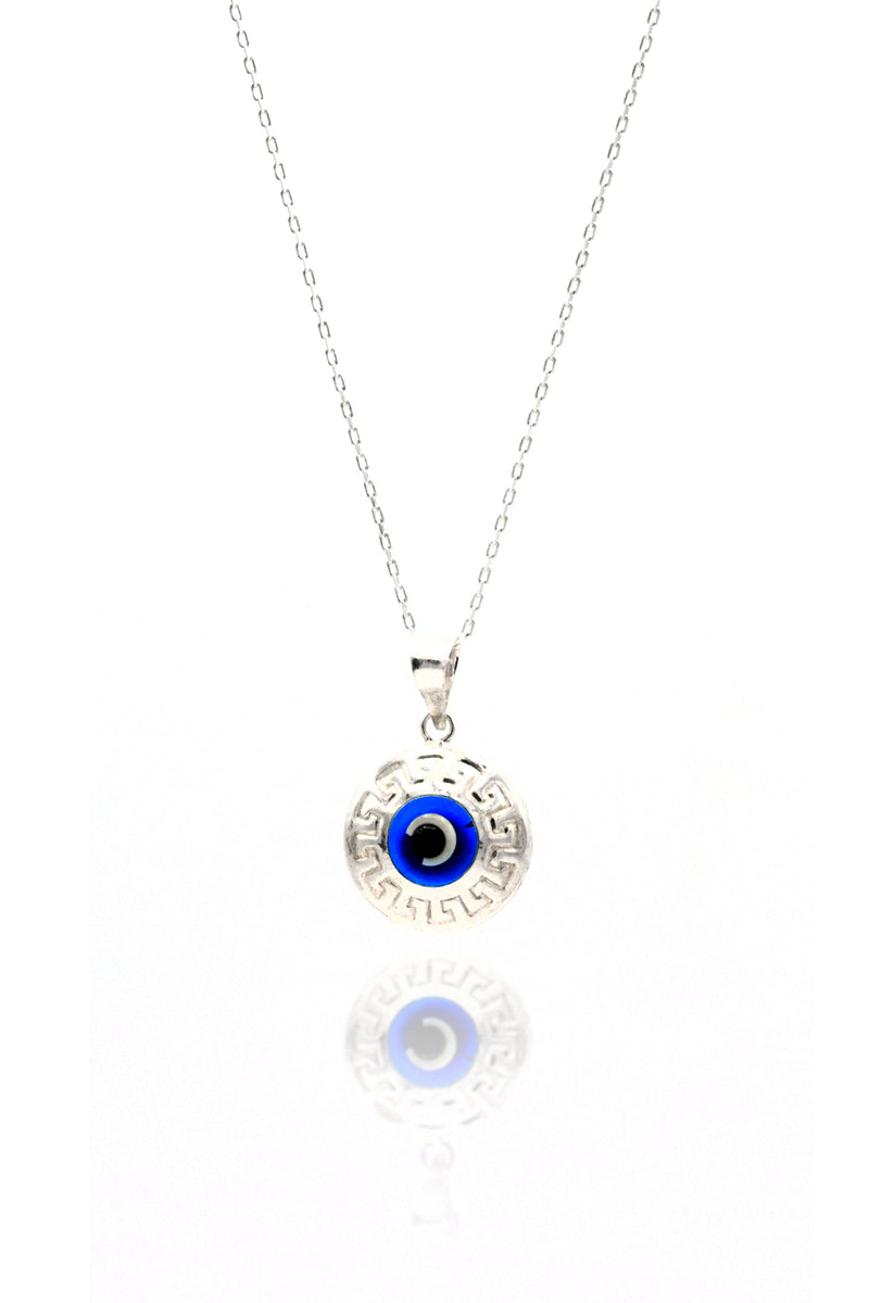 Evil Eye Model Authentic Handmade Silver Necklace (NG201019546)