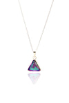 Triangle Model Sterling Silver Necklace With Mystic Topaz (NG201019551)