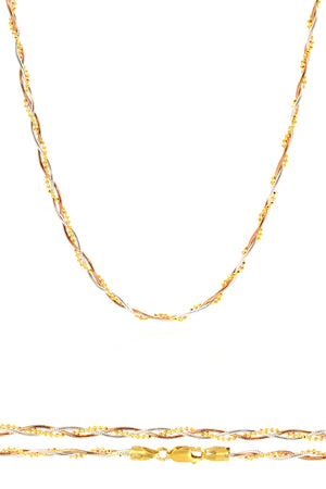 Gold Plated Auger Chain Silver Necklace (NG201019585)