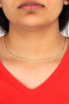 Gold Plated Auger Chain Silver Necklace (NG201019585)