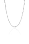 Handmade Curb Chain Silver Necklace (NG201019588)