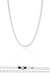 Handmade Curb Chain Silver Necklace (NG201019588)