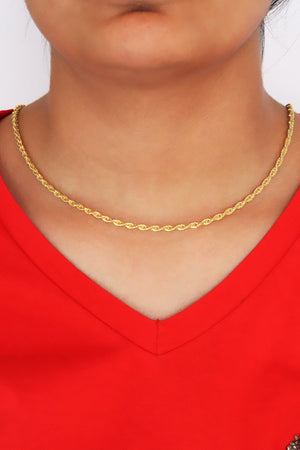 Gold Plated Auger Chain Silver Necklace (NG201019591)