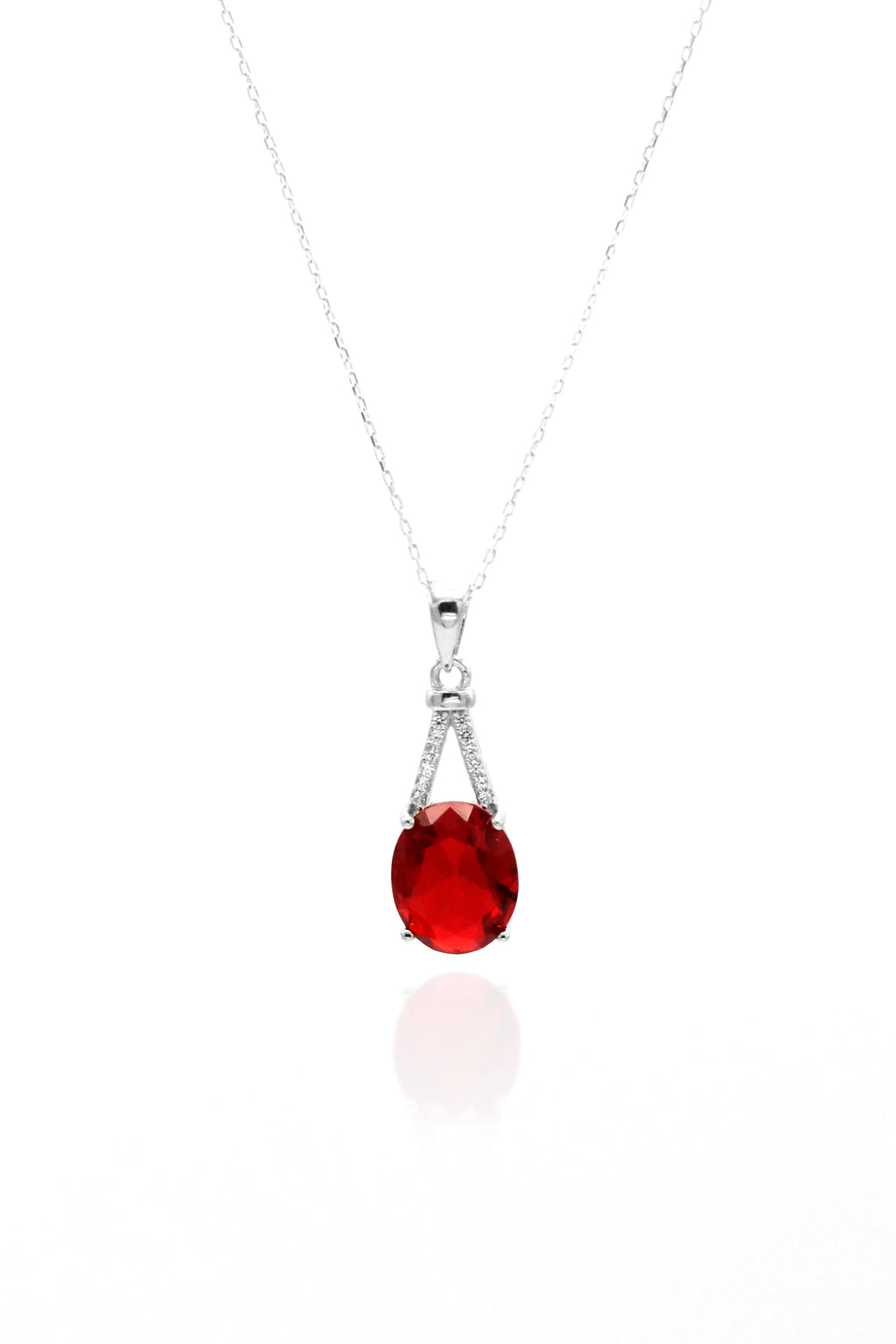 Authentic Handmade Silver Necklace With Ruby (NG201019727)