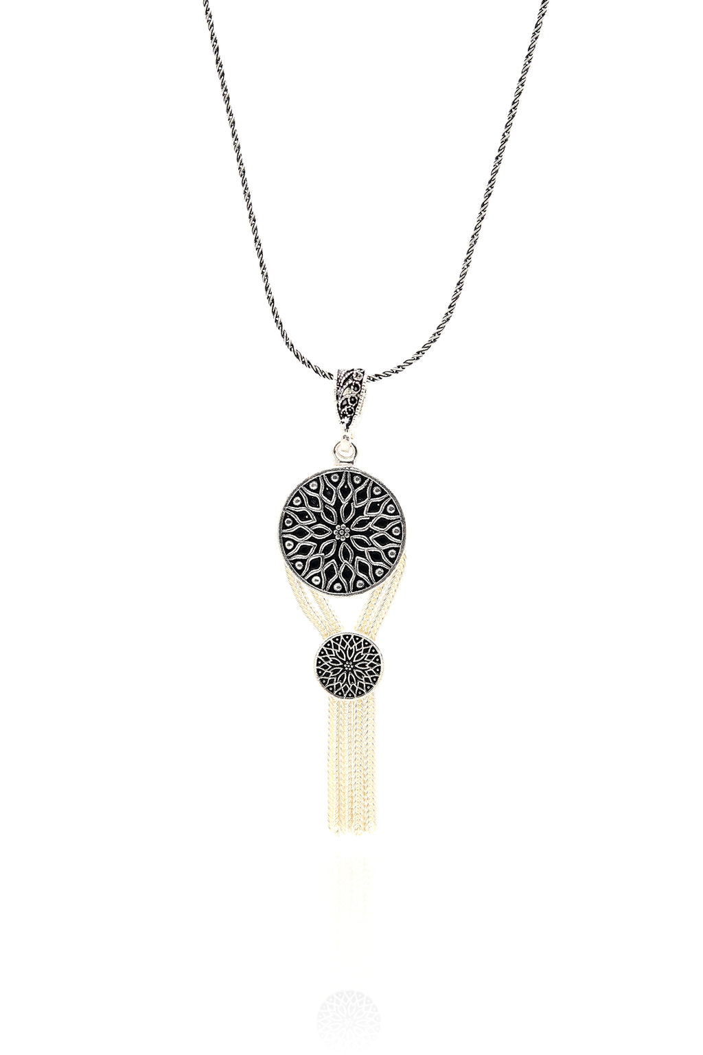 Enameled Model Mardin Straw Silver Necklace (NG201019869)