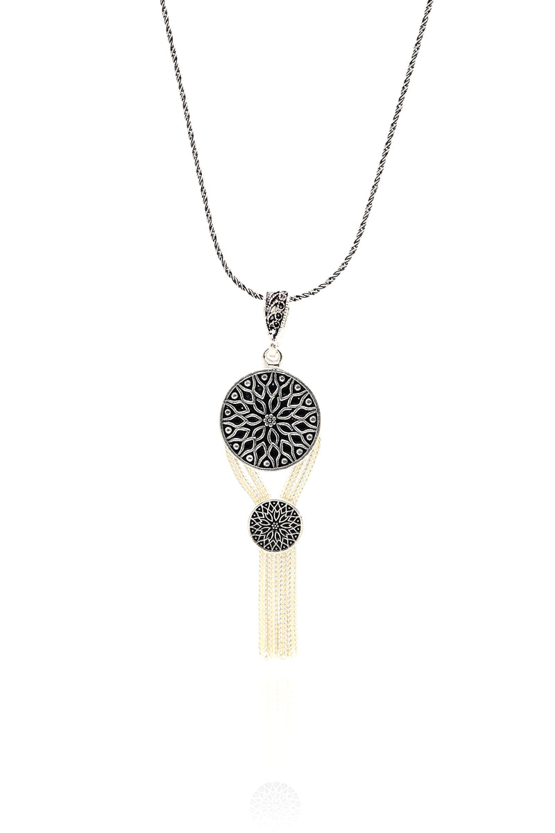 Enameled Model Mardin Straw Silver Necklace (NG201019869)