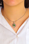 Authentic Handmade Silver Necklace With Emerald (NG201020480)
