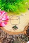 Authentic Handmade Silver Necklace With Emerald (NG201020480)
