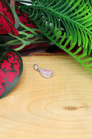 Drop Model Silver Necklace With Quartz and Zircon (NG201021894)