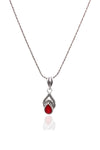 Drop Model Authentic Filigree Silver Necklace With Ruby (NG201021968)