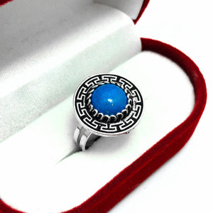 Mardin Straw Authentic Silver Ring With Turquoise (NG201012996)