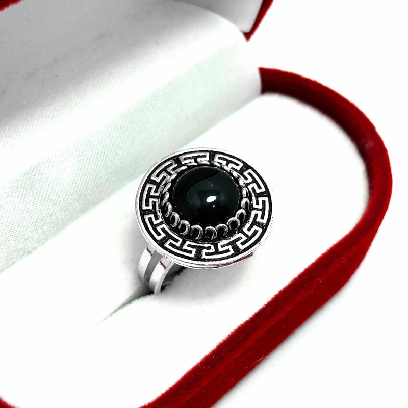 Mardin Straw Authentic Silver Ring With Onyx (NG201012999)
