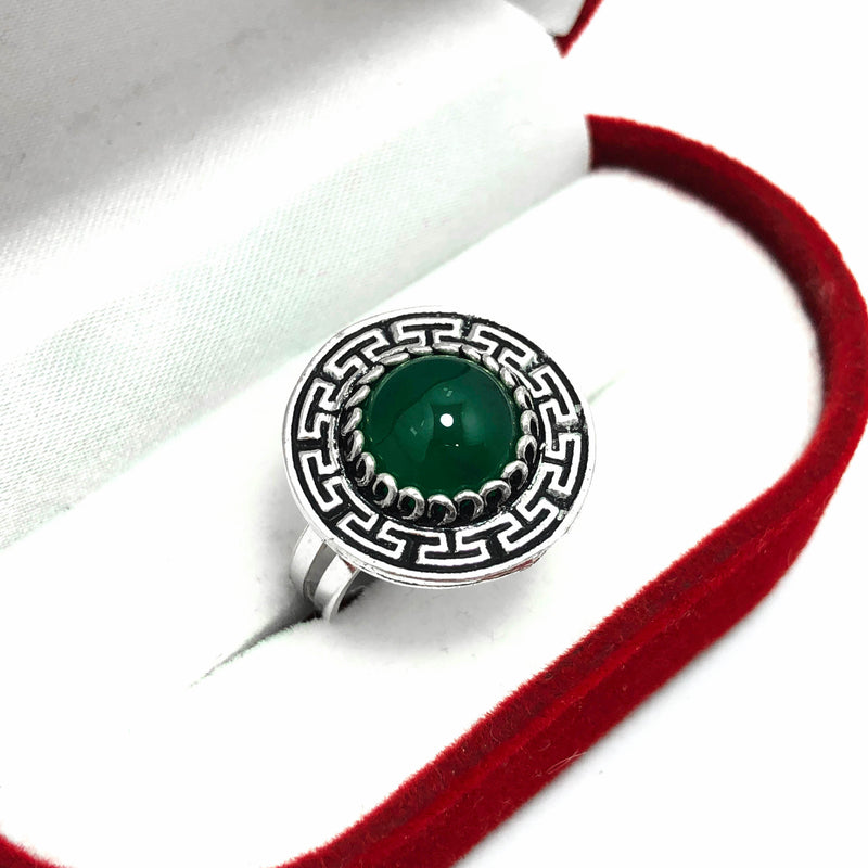 Mardin Straw Authentic Silver Ring With Emerald (NG201013000)