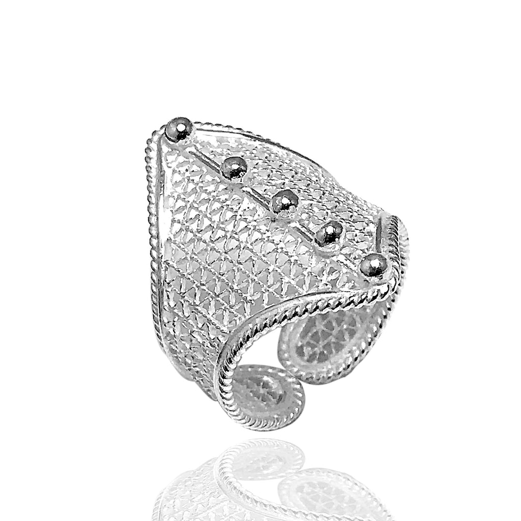 Authentic Handmade Filigree Silver Ring (NG201014458)