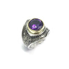 Authentic Adjustable Handmade Silver Ring With Amethyst (NG201014995)