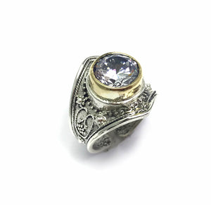 Authentic Adjustable Handmade Silver Ring With Zircon (NG201014996)