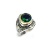 Authentic Adjustable Handmade Silver Ring With Emerald (NG201014997)
