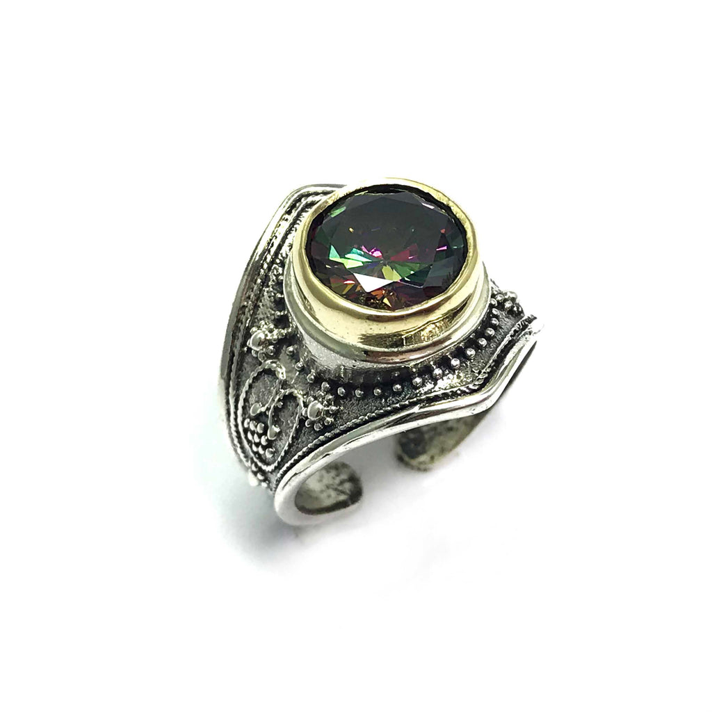 Authentic Adjustable Handmade Silver Ring With Topaz (NG201015001)
